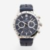Navy Leather Chronograph Watch