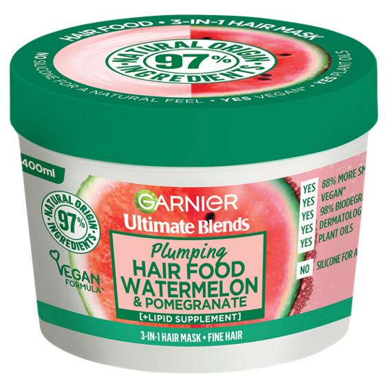 Garnier Ultimate Blends Plumping Hair Food Watermelon 3-in-1 Fine Hair Mask Treatment 390ml